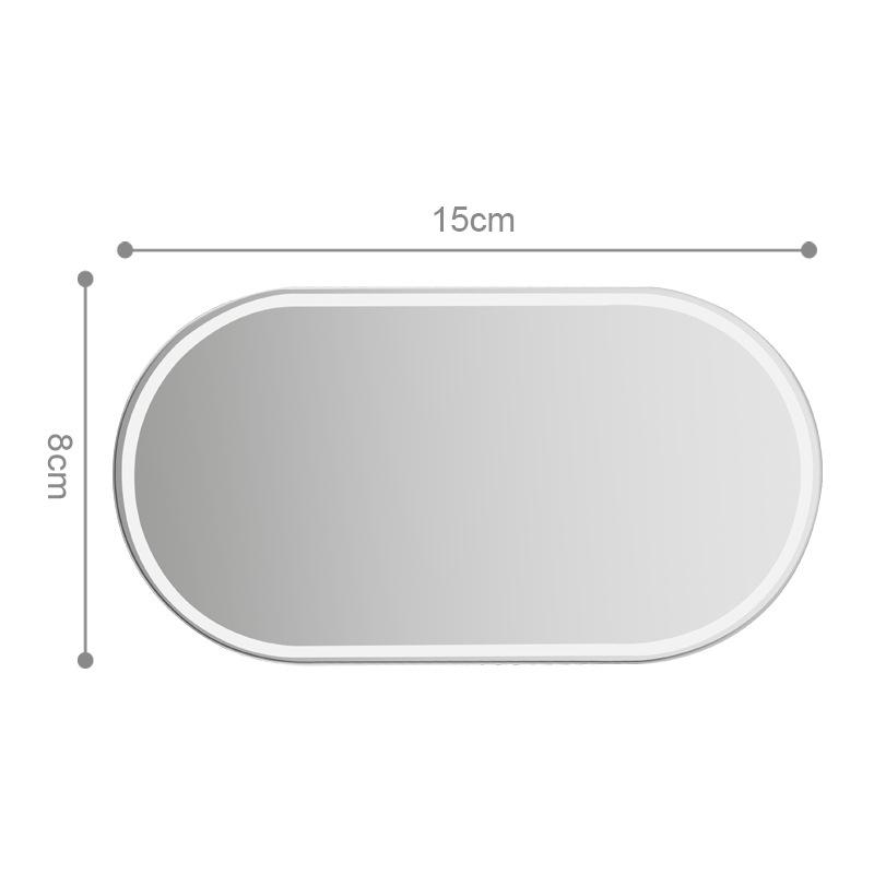 Sun Visor HD Makeup Mirror Stainless Steel Oval Car Vanity Mirror Large