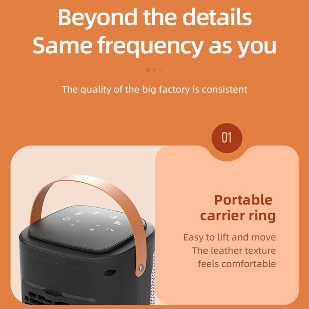 Portable PTC Heater With Remote Control Touch Screen Desktop Space Heater 9