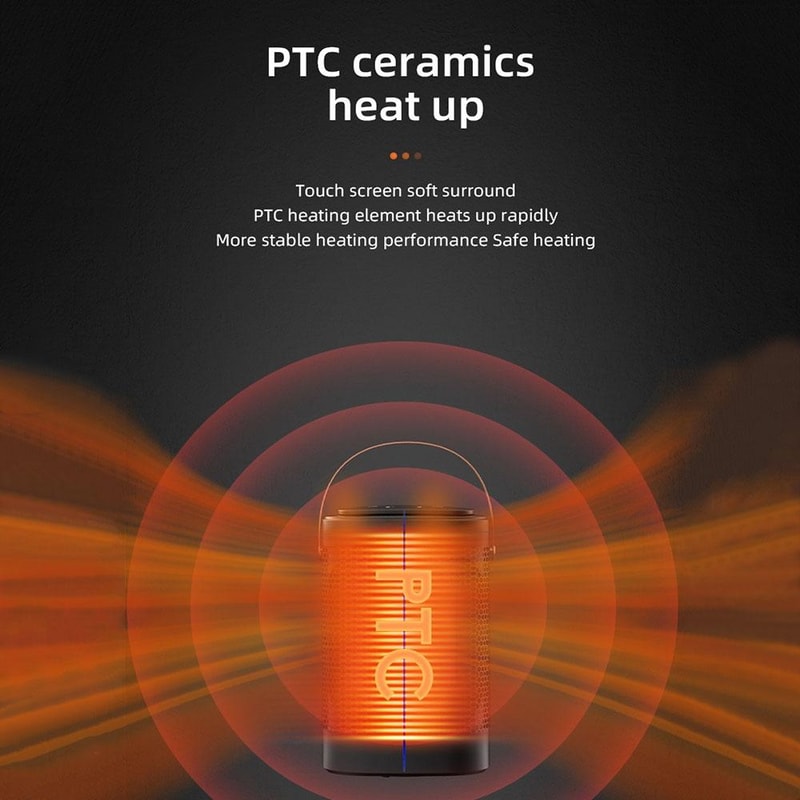 Portable PTC Heater With Remote Control Touch Screen Desktop Space Heater 4