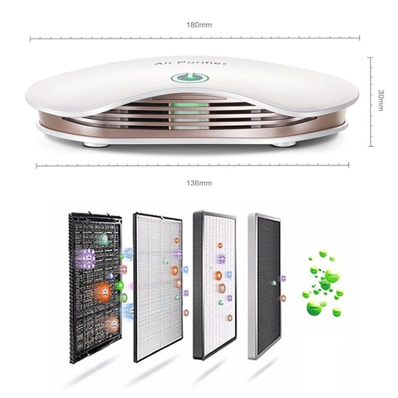 Smart Touch Car Air Purifier With Negative Ions For Home And Vehicle Clean Air 8