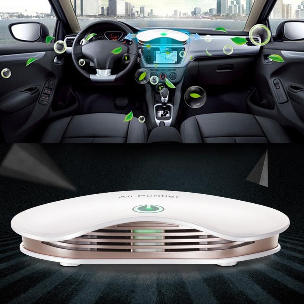 Smart Touch Car Air Purifier with Negative Ions for Home and Vehicle Clean Air
