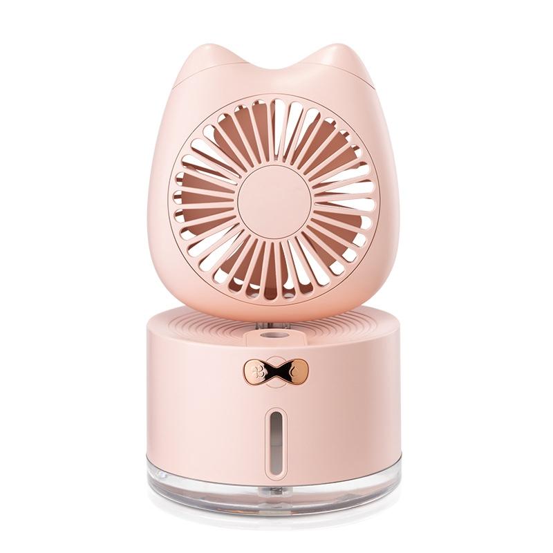 Cat Shape Mini Humidifier Fan Portable Air Cooler With Rechargeable Battery 0