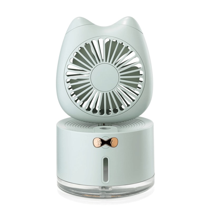 Cat Shape Mini Humidifier Fan Portable Air Cooler With Rechargeable Battery 9