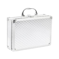 aluminum alloy portable tool box multifunctional lockable storage case silver