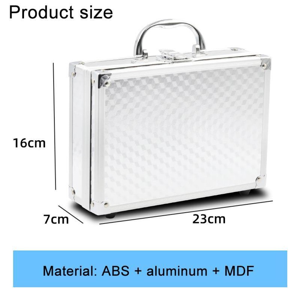 Aluminum Alloy Portable Tool Box Multifunctional Lockable Storage Case Silver