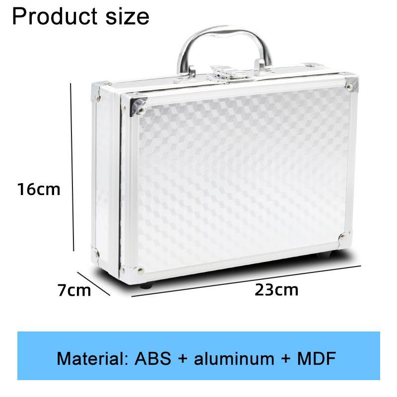 Aluminum Alloy Portable Tool Box Multifunctional Lockable Storage Case Silver