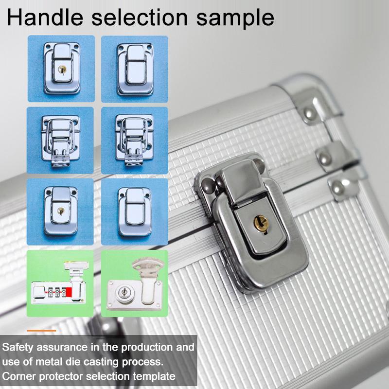 Aluminum Alloy Portable Tool Box Multifunctional Lockable Storage Case Silver