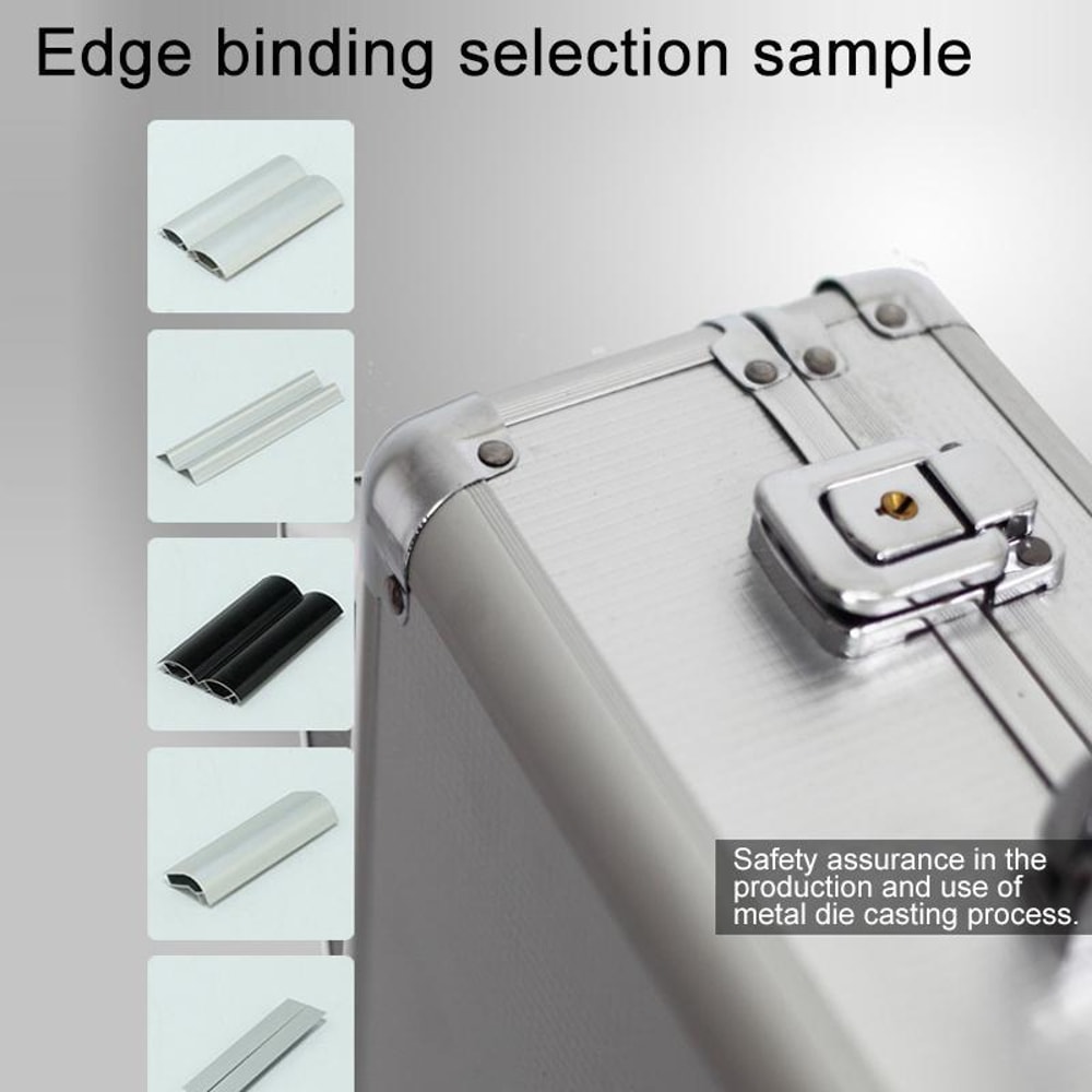 Aluminum Alloy Portable Tool Box Multifunctional Lockable Storage Case Silver