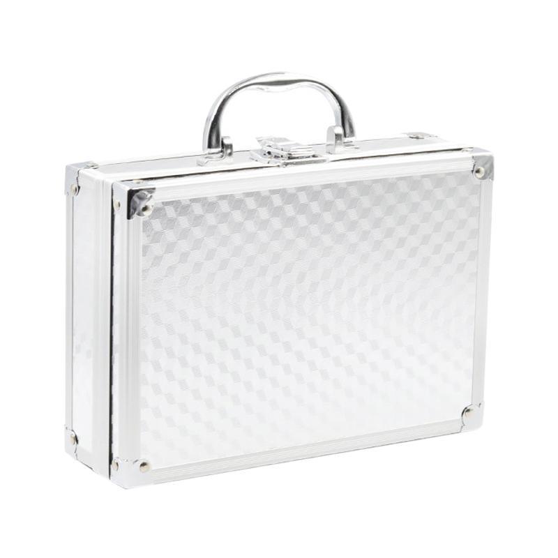 Aluminum Alloy Portable Tool Box Multifunctional Lockable Storage Case Silver