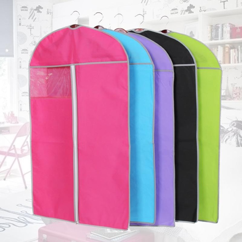 Blue Candy Colors Clothes Storage Bag Garment Suit Cover Dust Protector For Wardrobe Organization 6