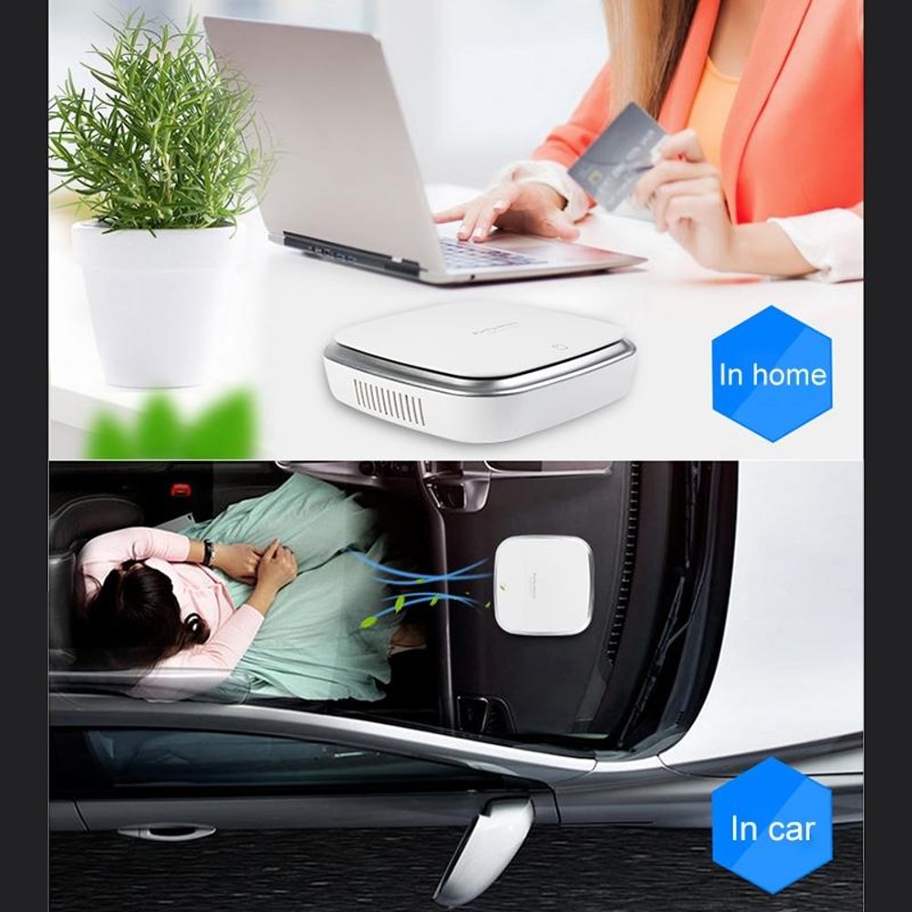 Smart Touch Car Air Purifier With Negative Ion Filtration USB Portable Cleaner 8