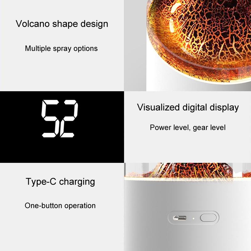 Volcano Diffuser Mini Aromatherapy Humidifier With LED Lava Effect 5