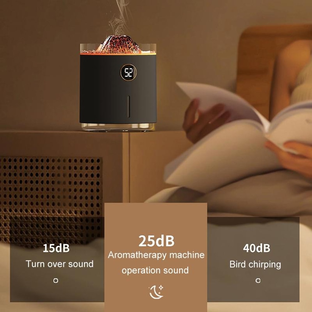 Volcano Diffuser Mini Aromatherapy Humidifier With LED Lava Effect 6