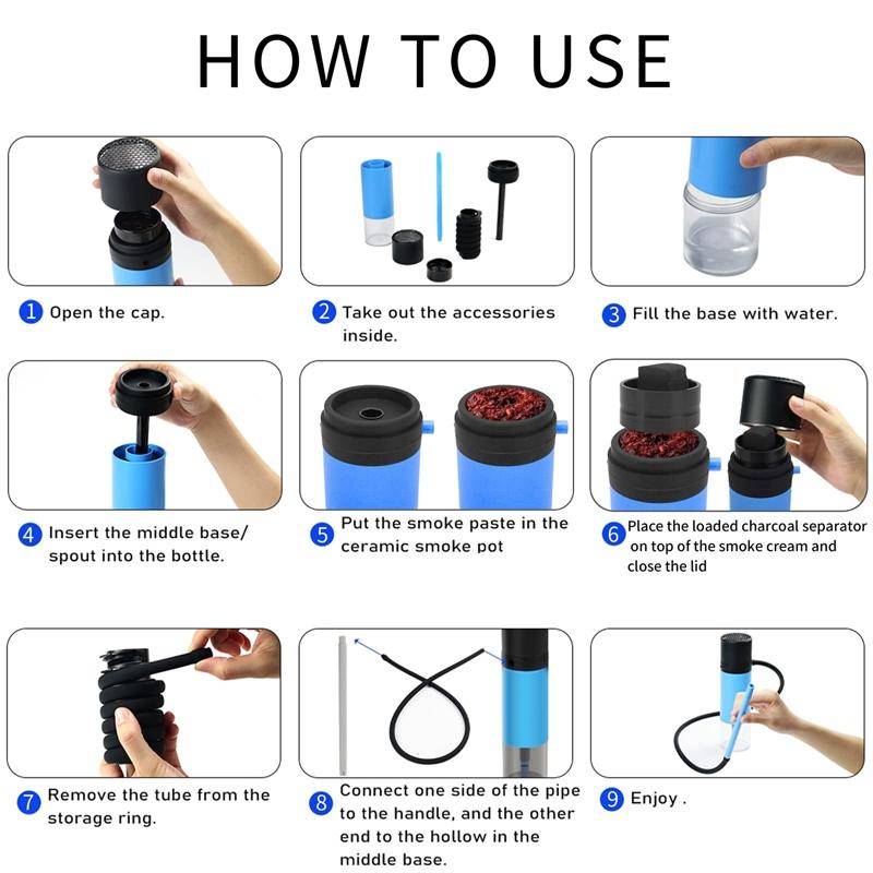 Portable Hookah Water Pipe Cup Removable Washable for Car and Home Use