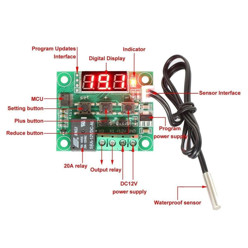 Digital Thermostat Controller Temperature Control Switch for Heating & Cooling Systems