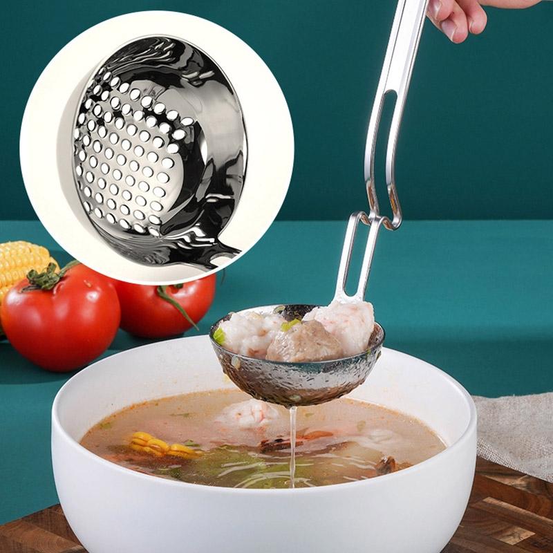 Stainless Steel HotPot Hanging Soup Ladle Skimmer Spoon for Hot Pot & Home Cooking