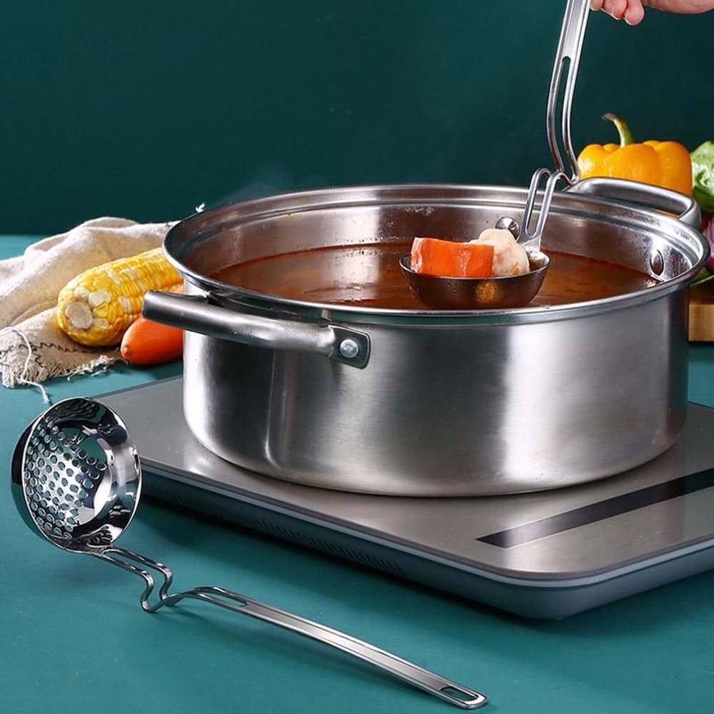 Stainless Steel HotPot Hanging Soup Ladle Skimmer Spoon for Hot Pot & Home Cooking