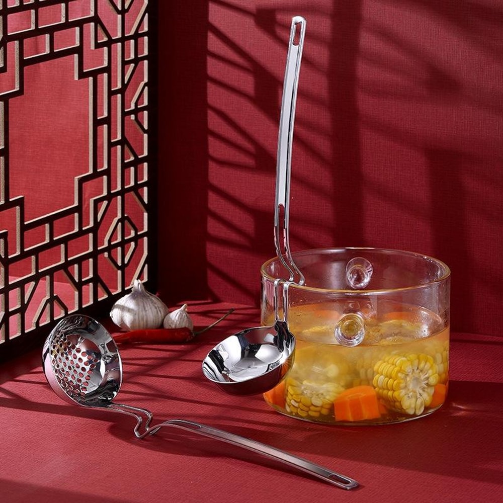 Stainless Steel HotPot Hanging Soup Ladle Skimmer Spoon for Hot Pot & Home Cooking