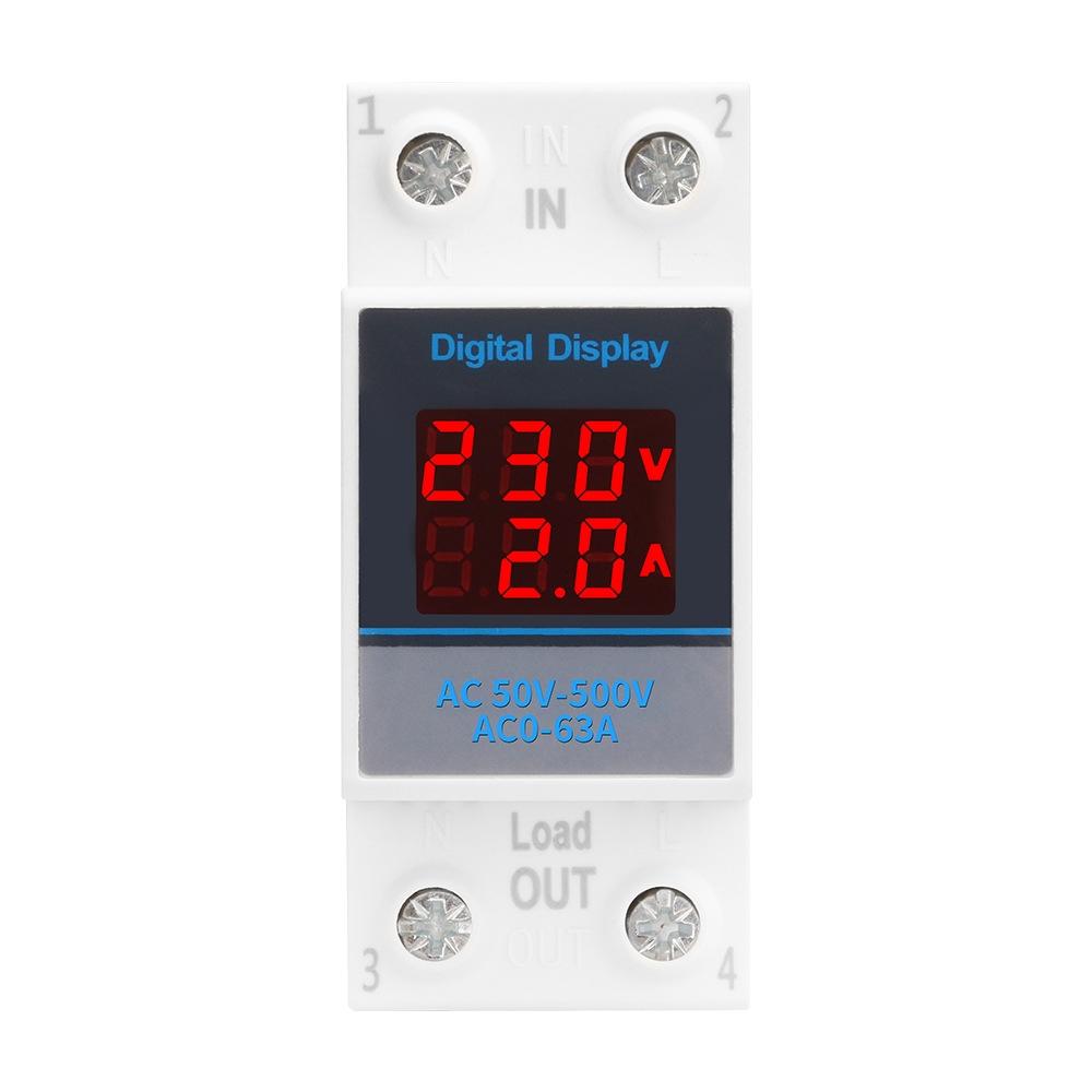 Dual Display DIN Rail Voltage Current Meter For Home Electrical Monitoring 2