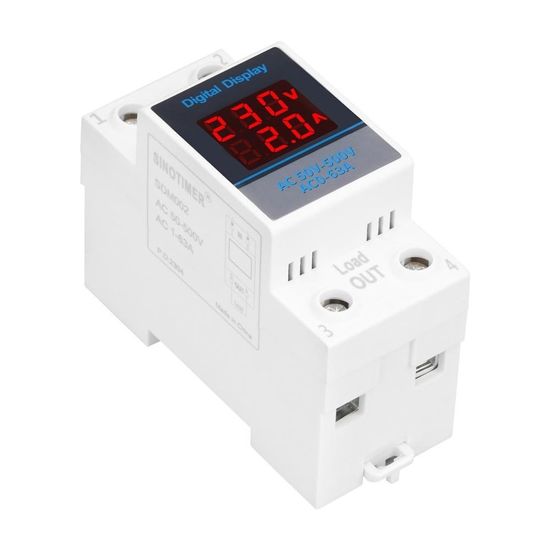 Dual Display DIN Rail Voltage Current Meter For Home Electrical Monitoring 3