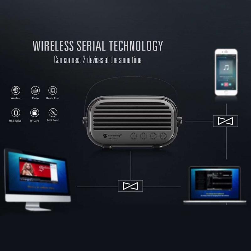 Portable Wireless Bluetooth Speaker With FM Radio USB TF Card Hands Free Calling 4