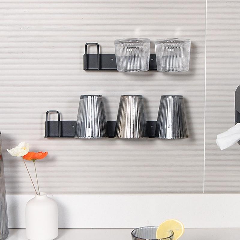 Wall Mounted Cup Holder Inverted Cup Rack No Drill Drainage Mug Organizer 7