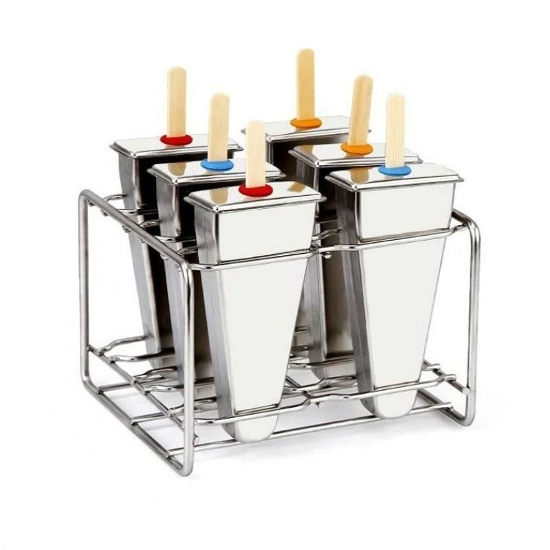 Stainless Steel Popsicle Mold DIY Ice Cream Maker Set Reusable Ice Cream & Homemade Popsicle Mold