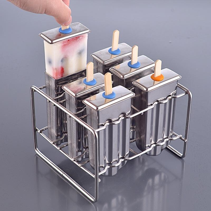 Stainless Steel Popsicle Mold DIY Ice Cream Maker Set Reusable Ice Cream & Homemade Popsicle Mold