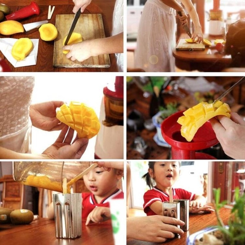 Stainless Steel Popsicle Mold DIY Ice Cream Maker Set Reusable Ice Cream & Homemade Popsicle Mold