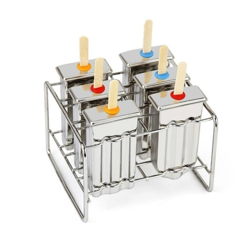 Stainless Steel Popsicle Mold DIY Ice Cream Maker Set Reusable Ice Cream & Homemade Popsicle Mold