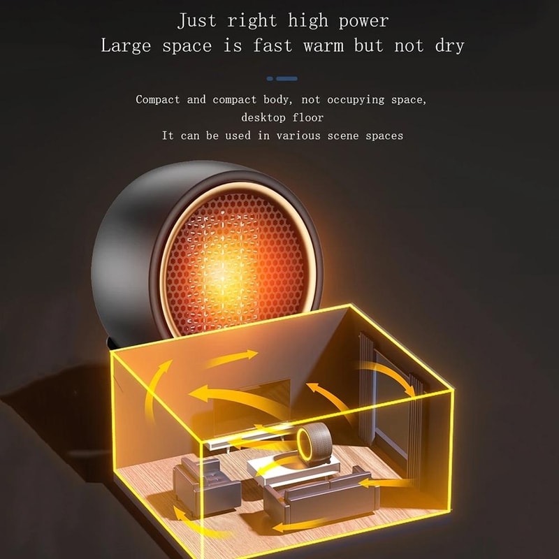 1800W Portable Electric Heater Desktop Space Heater Fast Heating Ceramic Heater With Safety Shutoff 7