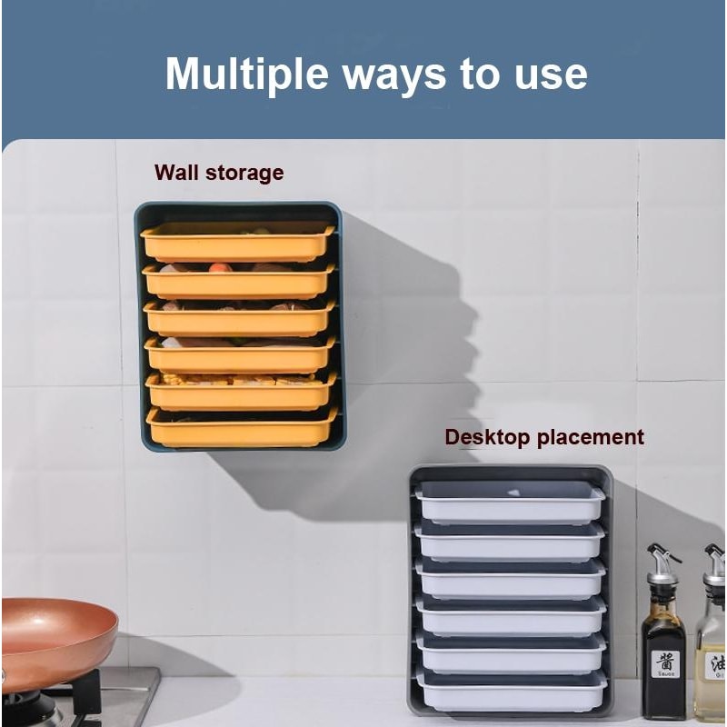 6Tier Wall Mounted Kitchen Organizer Multi Layer Dish Rack With Drawer Trays 3