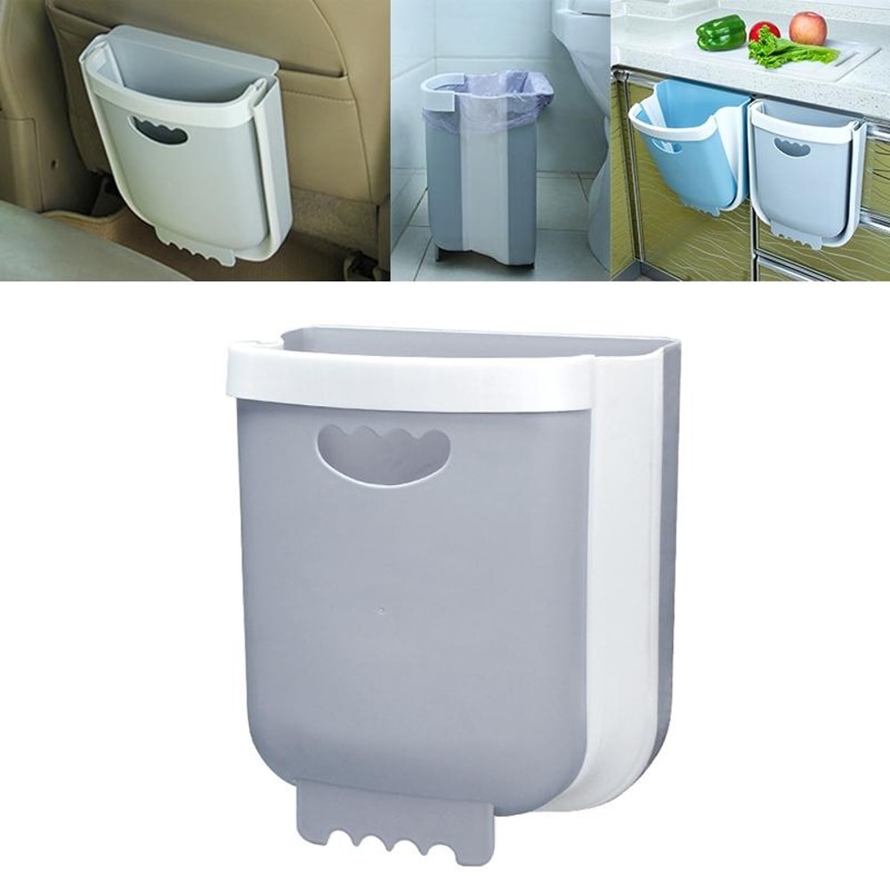 Foldable Kitchen Hanging Trash Can Wall Mounted Garbage Bin For Home And Car 12