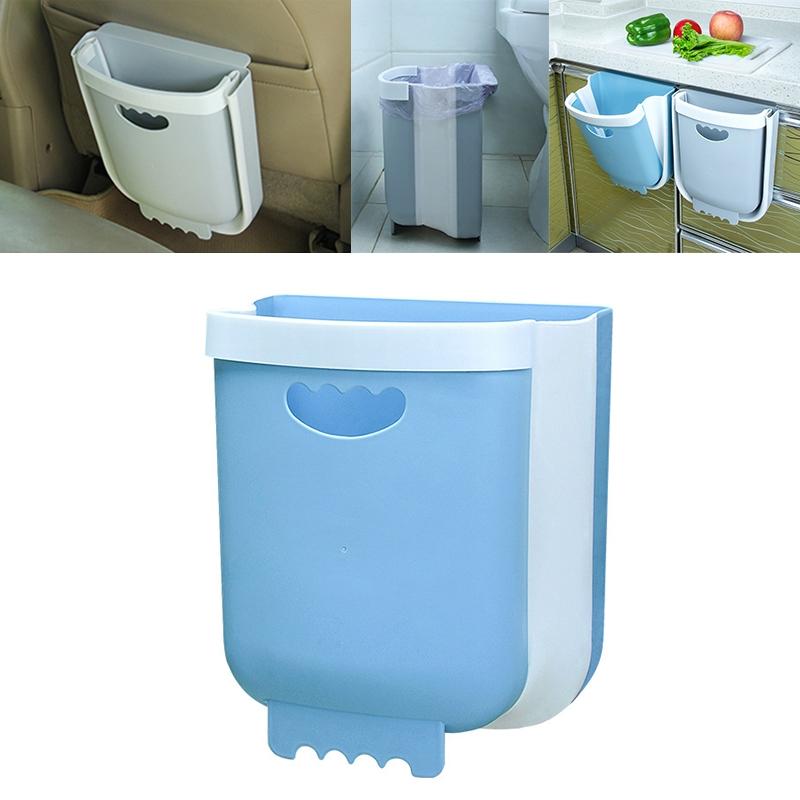 Foldable Kitchen Hanging Trash Can Wall Mounted Garbage Bin For Home And Car 13