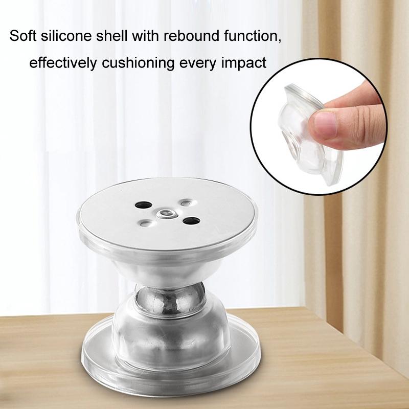 Magnetic No Punch Silicone Door Stopper, Adhesive Anti-Collision Door Stopper for Home Protection
