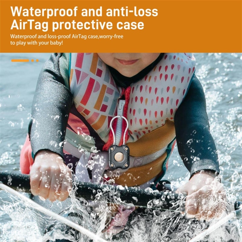 Waterproof AirTag Pet Collar Holder Durable Metal Protective Case With Rope Loop 9