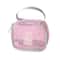 Large Capacity Travel Makeup Organizer Bag Mesh Cosmetic Pouch With Handle Square Pink 1