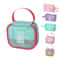 Large Capacity Travel Makeup Organizer Bag Mesh Cosmetic Pouch With Handle Square Pink 4