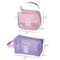 Large Capacity Travel Makeup Organizer Bag Mesh Cosmetic Pouch With Handle Square Pink 6