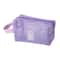 Large Capacity Travel Makeup Organizer Bag Mesh Cosmetic Pouch With Handle Square Pink 2