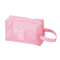 Large Capacity Travel Makeup Organizer Bag Mesh Cosmetic Pouch With Handle Square Pink 3
