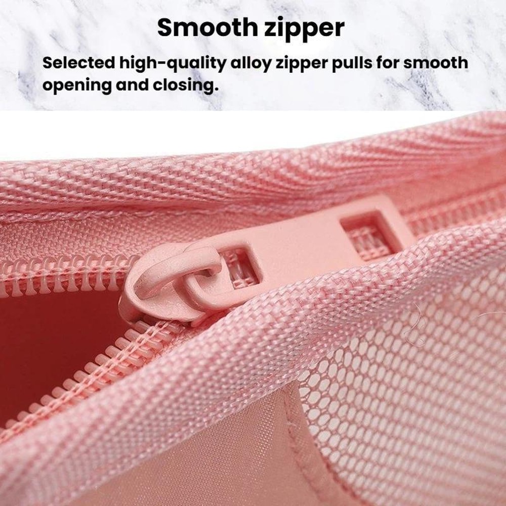 Large Capacity Mesh Cosmetic Bag Organizer With Compartments For Makeup Brushes Travel Essentials 6