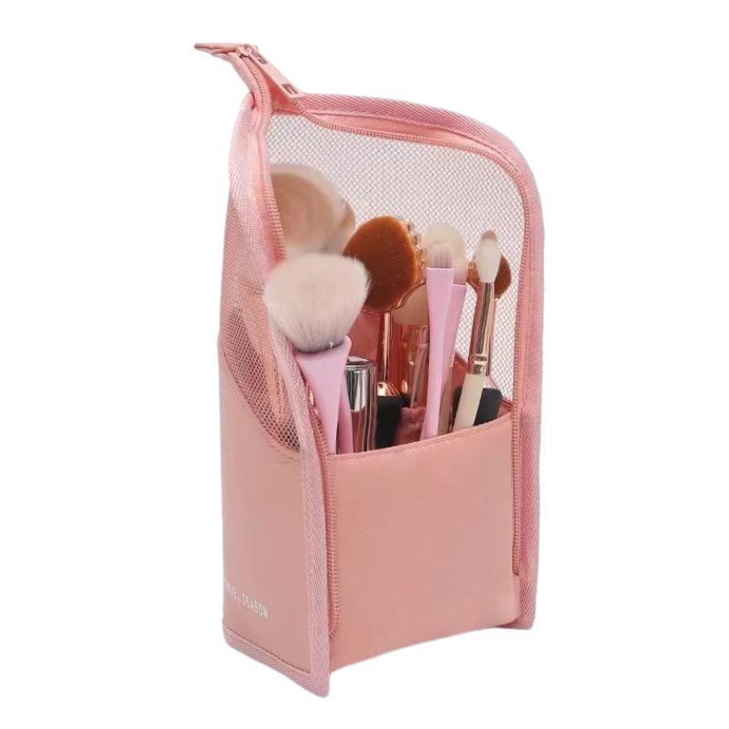 Large Capacity Mesh Cosmetic Bag Organizer With Compartments For Makeup Brushes Travel Essentials 3