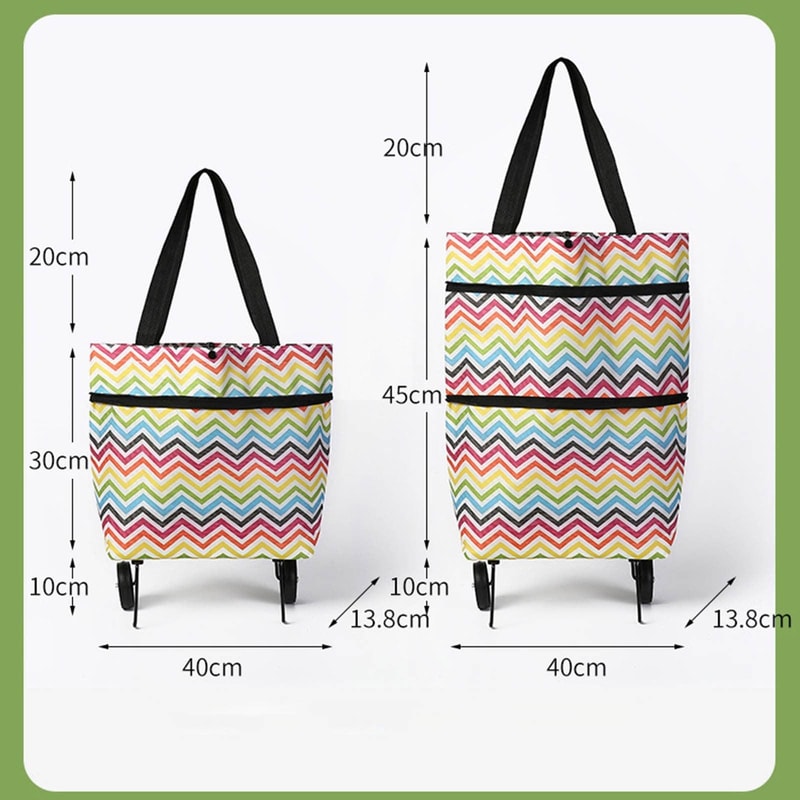 Foldable Shopping Trolley Bag With Wheels 6