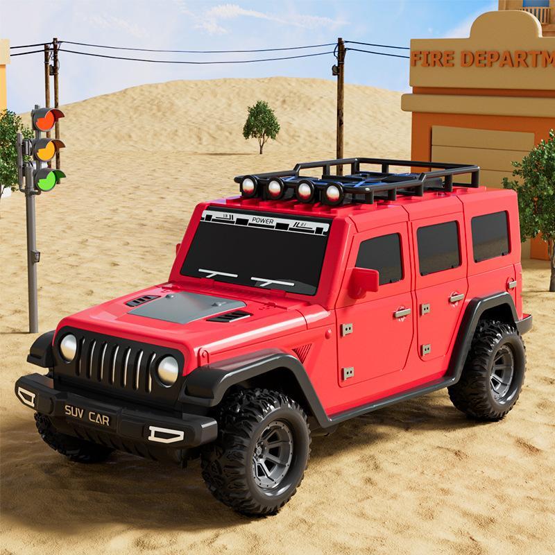 Folding Catapult Transformable Track Car Set with Storage Container and Inertia Cars for Kids