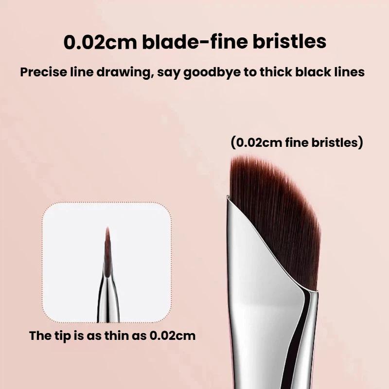 Ultra Fine Angled Eyeliner Brush Set For Precision Detail And Aegyo Sal Makeup 8