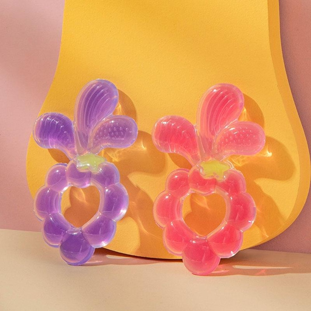 Food Grade Silicone Grape Baby Teether Toy Infant Teething Relief Stick With Storage Box 1