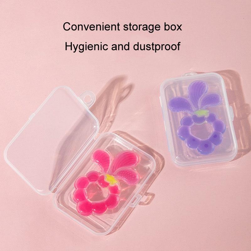 Food Grade Silicone Grape Baby Teether Toy Infant Teething Relief Stick With Storage Box 8