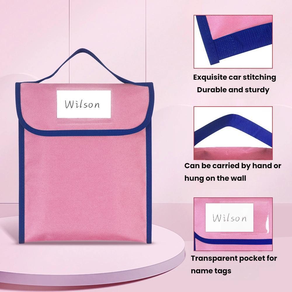 Nylon Book Bag With Clear Name Tag Pocket 2
