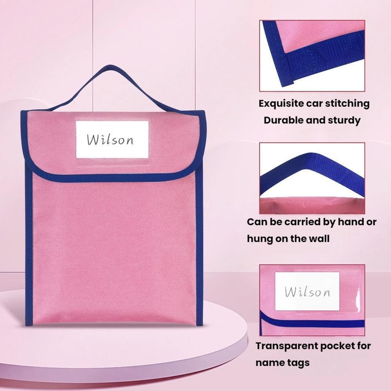 Nylon Book Bag With Clear Name Tag Pocket 2
